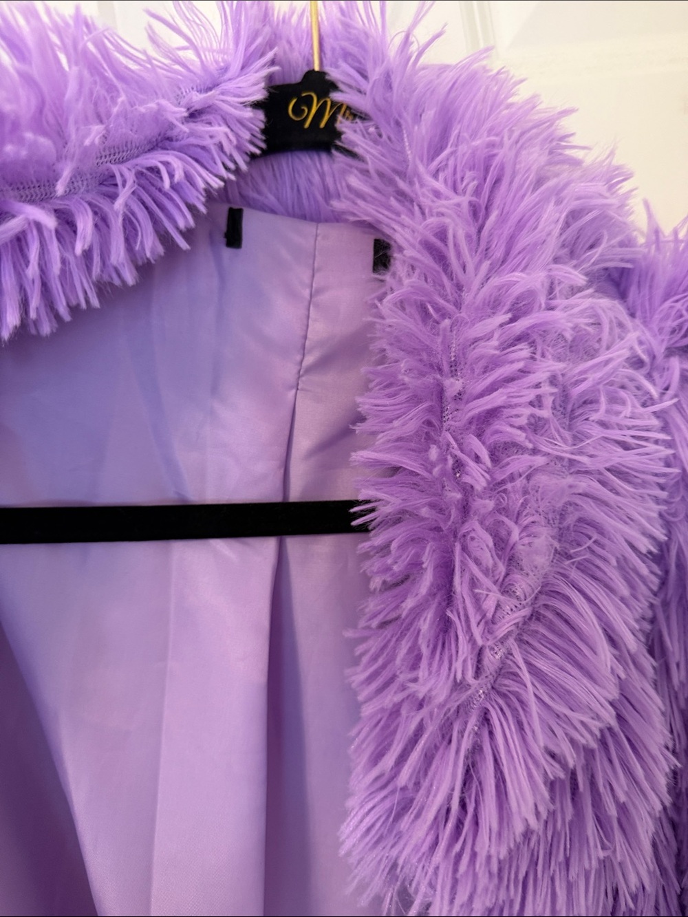 ERAS tour Lavender Haze Faux Fur Coat fits like 3X - Picture 3 of 4